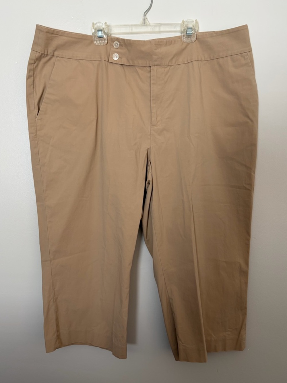 Lauren Ralph Lauren 97% Cotton Preppy Cropped Khaki Pants Quiet Luxury